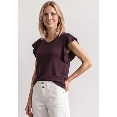 Shirt met korte volantmouwen