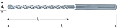 Rotec type 203 hamerboor SDS-max, 2-snijder, Ø 12 x 400 x 540 mm.