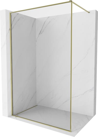 Mexen Kioto-F douchescherm Walk-in met frame 180 x 202 , transparant 8 mm, goud - 800-180-104-50-00