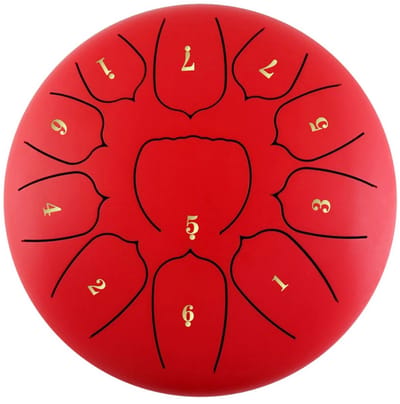 Livano Handpan - Tongue Drum - Steel - Regen - Klankschaal - Rood