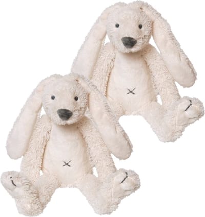 2x stuks happy Horse knuffel konijn Richie wit 28 cm - Konijnen knuffels
