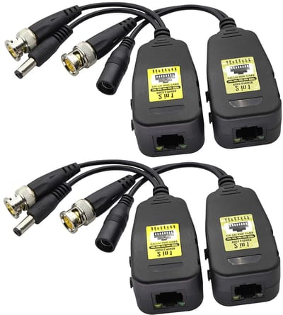 Video BNC Zendontvanger - Signaal Zendontvanger - CCTV Beveiliging - HD CVI TVI AHD CVBS - 2 Paar 18cm - Zwart