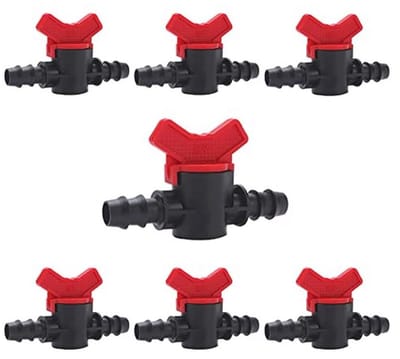 Tuinkraan Set 7 Stuks voor Druppelirrigatie – Kunststof Slangaansluitingen en Afsluiters voor 16 mm Buis