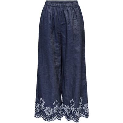 Jacqueline de Yong Jdymargot bille hw embr ank pant wvn blue denim