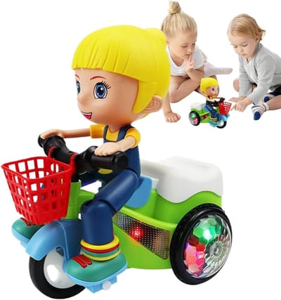 Elektrische Kinderdriewieler - Oplaadbaar Speelgoed - Interactief Spelen - 360 Graden Rotatie - 17.5 x 16 x 12 cm - Multicolor