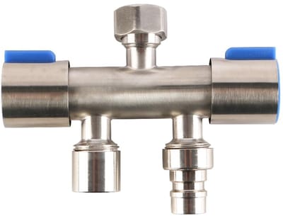 Dailygoods- Driehoeksklepkraan Roestvrij Staal - Dubbele Bediening - Slangaansluitingen - Multifunctioneel Gebruik - Waterleiding - Langdurige Constructie - Waterkraan