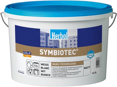 Herbol Symbiotec - Nano gevelverf - Bescherming tegen weersinvloeden - 12.50 L - Wit