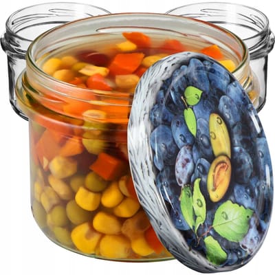 KADAX Kleine inmaakpotten, 235 ml, potten diameter 82, kleine potten voor honing en specerijen, jampotten met deksel, luchtdichte potten om cadeau te geven (pruimen, 10 stuks)