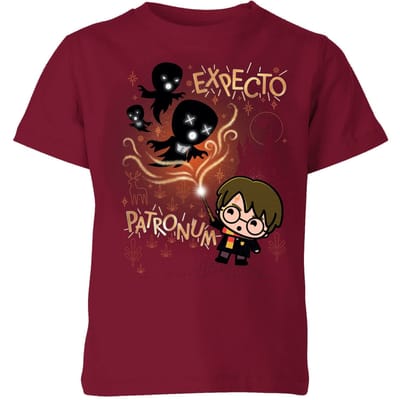 Harry Potter Kids Expecto Patronum kinder t-shirt - Burgundy - 98/104 (3-4 jaar)