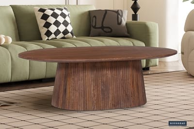 Salontafel 'Miguel' 120 cm Ovaal Mango Hout Lichtbruin