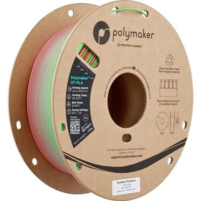 Polymaker PA17011 HT-PLA Filament PLA kunststof, HT-PLA Warmtebestendig, Highspeed filament 1.75 mm 1000 g Gradient Rainbow, Regenboog 1 stuk(s)