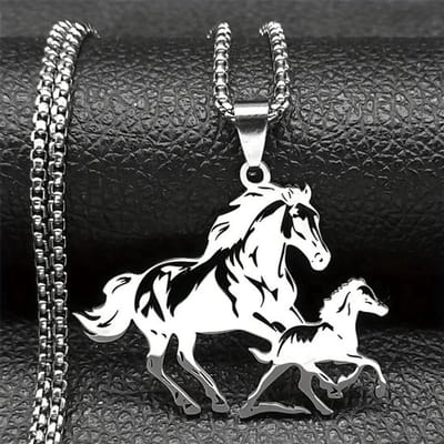 My Sweet Romance® - Paarden Ketting - Zilver - Twee Paarden