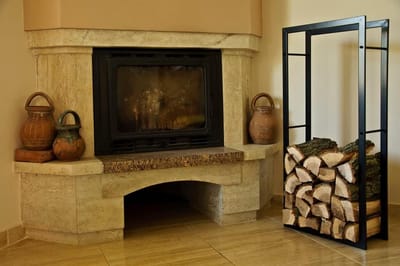 Houtrek binnen zwart 100 cm metalen houten mand houtkist