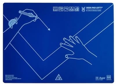 Linkshandige Bureauonderlegger - Kunststof, 53 x 40 cm, Blauw