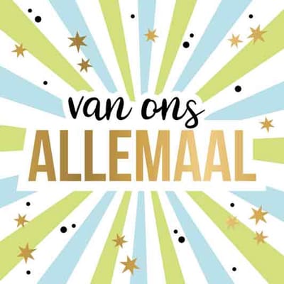 Wenskaart Daisy XL - Van Ons Allemaal - met Envelop