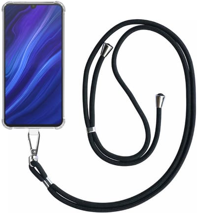 Smartphonica Telefoonhoesje Geschikt voor Huawei P30 Transparant Schokbestendig met Afneembaar Universeel Telefoonkoord - Backcover Case Siliconen ShockProof with Lanyard