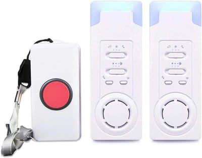 Draadloze Noodoproep - Pager Systeem - Zorg Hulp - Twee Knoppen - 180 Meter Bereik - Wit