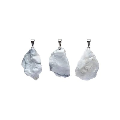 Witte howliet ruw edelsteenhanger