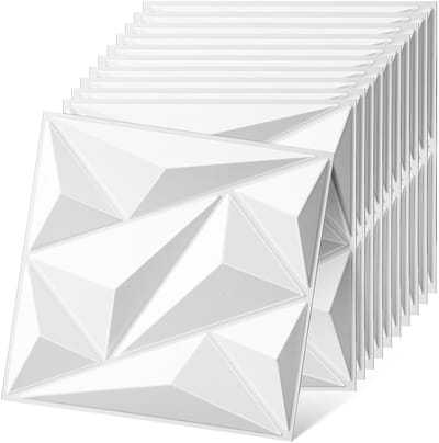 33 Stuks 3D Wandpanelen Wit – 30x30 cm, PVC Structuur Wanddecoratie – Moderne Textuur voor Gamekamer, Slaapkamer, Kantoor of Bar – Eenvoudig DIY te Installeren