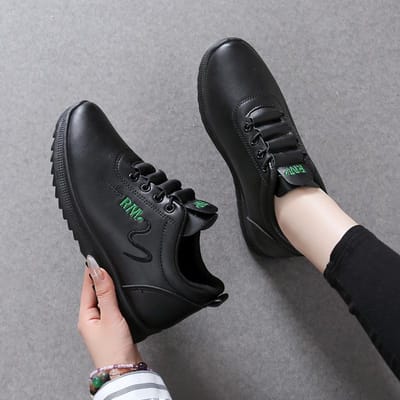 Sneaker Dames Nieuwe Casual Schoenen Modieus Zachte Zool Ademend Hardlopen Mama Schoenen 44 zwart
