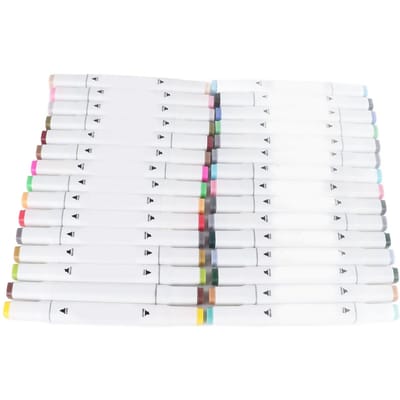 Dubbele Punt Markers 30 Kleuren Veilig Draagbaar Verf Markers voor Rots Canvas Hout Plastic Stof Schilderen white