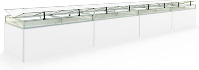 Moestuinbak opzetstuk van aluminium en polycarbonaat Tuinkas plantenbak voor tuin, balkon, met dakvenster kleppen, UV en weerbestendig, 119 x 771 cm