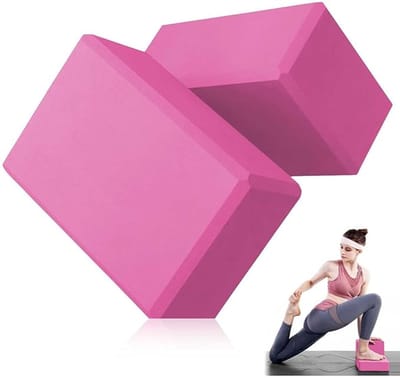 Famanu - Yogablokkenset,2 stuks EVA-schuim oefenblok met hoge dichtheid en antislip voor het verbeteren van kracht, balans en flexibiliteit, lichtgewicht pilates-steen voor fitness