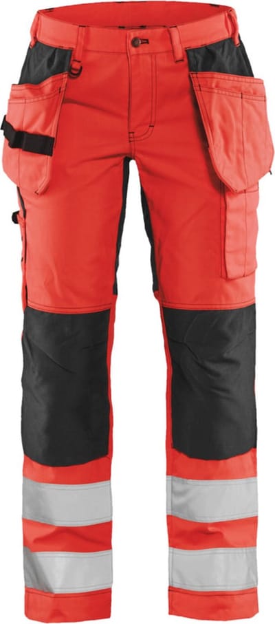 Blaklader Dames werkbroek High Vis met stretch 7163-1811 - High Vis Rood/Zwart - C34