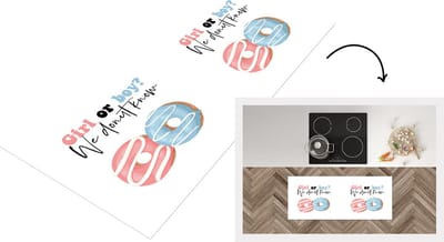 Keukenloper - Loper keuken - Meisje - Babyshower - Quote - Jongen - Girl or Boy we donut know - Spreuken - 120x50 cm - Keukenloper vinyl