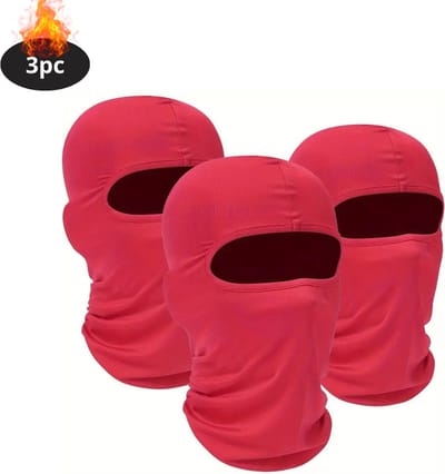 Livano Winter Masker - Balaclava - Ski Mask - Ski Masker - Bivakmuts - Full Face Mask - 3x Rood