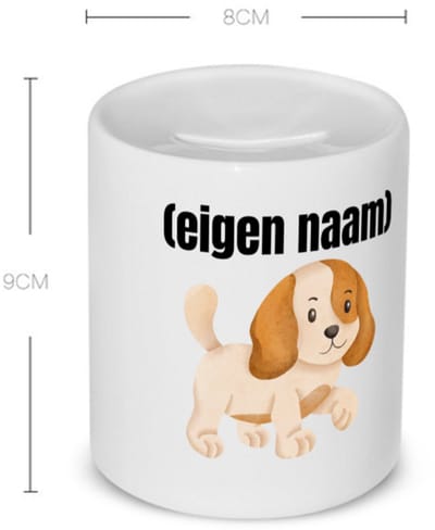 Akyol - klein hondje met eigen naam Spaarpot - Honden - honden liefhebbers - iemand die houdt van honden - verjaardag - cadeau - kado - 350 ML inhoud