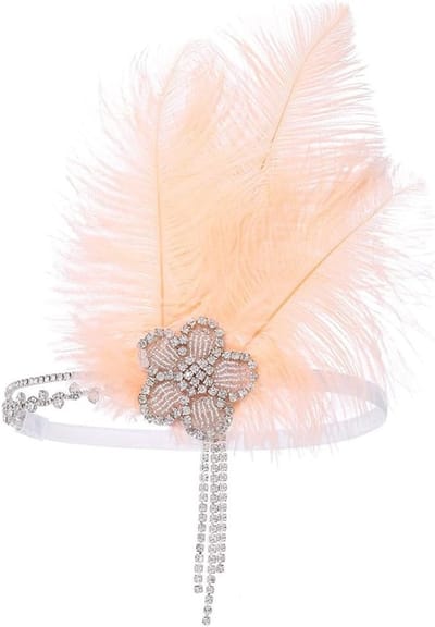 Elegante 1920s Veer Haarband met Champagnekleurige Strass en Kristallen Franje voor Bruiloft en Gatsby Kostuumaccessoires voor Vrouwen