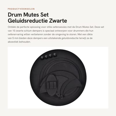 Dailygoods- Drum Dempers Set 10 Stuks - Zwarte Schuim Dempers - Geluidsreductie Accessoires - Stille Oefenpad - 5 mm Dikte - Hoge Flexibiliteit - Drum Pads