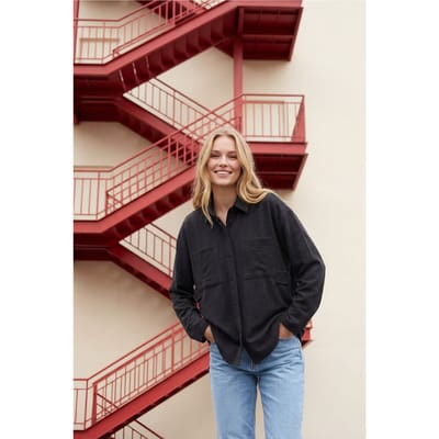 Linnenmix Casual Button-down Shirt met Pocket