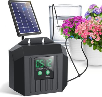 Zonne-irrigatiesysteem - Automatische bewatering - Planten verzorgen - Waterbesparend - 15 meter - Zwart