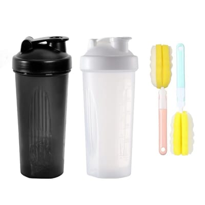 Dailygoods- Shaker 700 ml - RVS - Antislip - Mengbal - Lekvrij - Voor Sporters - Inclusief 2 Reinigingsborstels - Proteïne Shaker