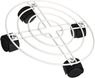 Plantenstandaard met Wielen - Bloempot Trolley - Planten Verplaatsen - Zware Belasting - 25-40 cm Diameter - Zwart