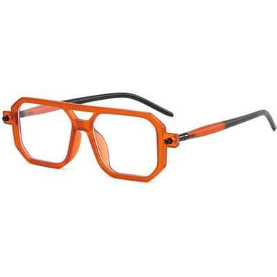 Vierkante Zonnebril met Dubbele Brug TR90 Materiaal Anti-Reflecterend Vintage Stijl Zonnebrillen voor Mannen Vrouwen orange