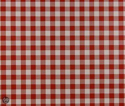Dutch Wallcoverings Papierbehang - Ruitje - Rood/wit
