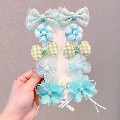 10 pièces/set barrette nœud de fée pince à cheveux fleur en tissu accessoires pour cheveux d'enfants pince bb pour cheveux pince pour mèche de filles