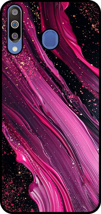 Smartphonica Telefoonhoesje Geschikt voor Samsung Galaxy M30 met marmer opdruk - TPU backcover case marble design - Paars Roze geschikt voor Samsung Galaxy M30