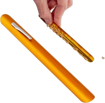 Tafel kruimelborstel - Kruimelverzamelaar - Tafels schoonmaken - Compact en draagbaar - 15 cm lang - Goudkleurig