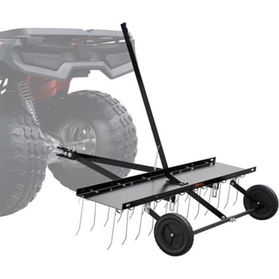 VEVOR Verticuteermachine, 1219 mm verticuteermachine met 24 verenstalen tanden, gazonverticuteermachine voor ATV of grasmaaier, gazonhark met handgreep voor tuin, boerderij, gras