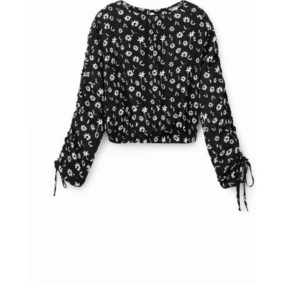 T-shirt court verzamelde bloemen vrouw Desigual