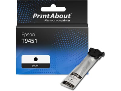 PrintAbout huismerk Inktcartridge T9451 Zwart Hoge capaciteit Geschikt voor Epson