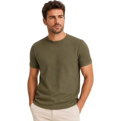 Threadbare Unisex Gosford Regular T-shirt voor volwassenen (Kaki Groen)