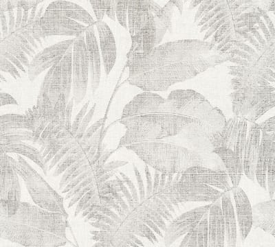 TROPISCHE BLADEREN BEHANG | Botanisch - beige bruin creme - A.S. Création New Walls "Livingwalls"