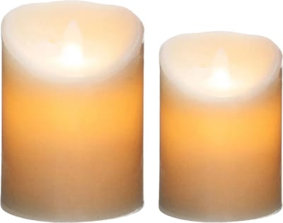 Led stompkaarsen set - 2x stuks - Warm licht - 10 en 14,5 cm