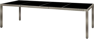 Ovale tuintafel - Buiten eettafel - Gezellig buiten eten - Gehard glas blad - 250x100 cm - Grijs