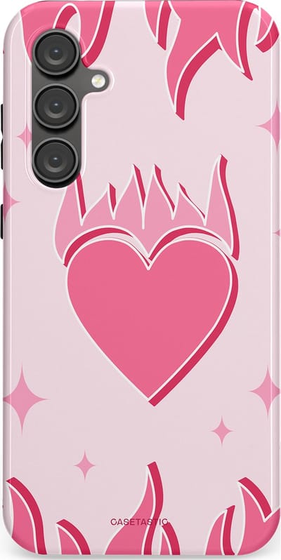 Casetastic Hoesje Geschikt voor Samsung S23 FE - Stijlvolle Beschermende Duo-layer Case - Hartenvuur
